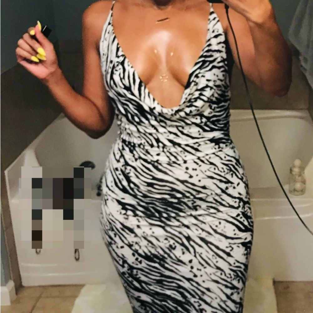 Black and White Zebra Print Dress